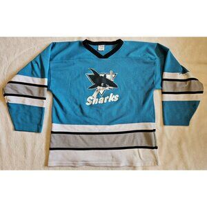 Vintage Athletic Knit AK San Jose Sharks Jersey Size XL Superstar Mesh
